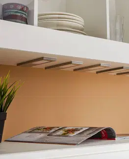 Osvetlenie kuchynskej linky PRIOS Prios Rikela podhľadové LED ušľachtilá oceľ 5 ks