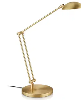 Stolové lampy na písací stôl Knapstein Stolná LED lampa Hebe ovládaná gestami mosadz