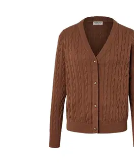 Coats & Jackets Kardigán z jemnej pleteniny s vrkočovým vzorom