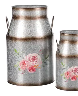 Vázy keramické Sada váz na kvety Ruže, 2 ks, 2 veľkosti, kov​, 20 x 32 x 15 cm