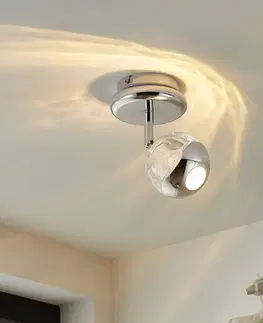 Bodové svetlá Lucande Lucande Kilio LED reflektor, sklo, chróm