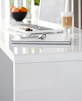 Biele pracovné stoly Písací stôl INO Dekorhome 140 cm