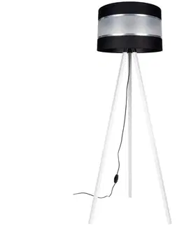 Lampy  Stojacia lampa CORAL 1xE27/60W/230V biela/čierna/chróm 