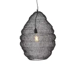 Zavesne lampy Orientálna závesná lampa čierna 45 cm - Nidum