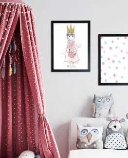 Obrazy do detskej izby Ružové bodky - obraz na stenu