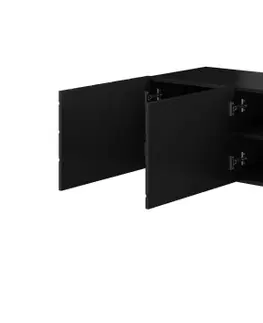 TV stolíky CAMA MEBLE Abeto 200 tv stolík čierna / čierny lesk