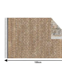 Koberce a koberčeky Obojstranný koberec, vzor/hnedá, 80x150, MADALA