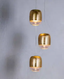Závesné svietidlá Prandina Prandina Gong mini S1 závesná lampa zlatá