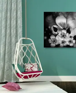 Čiernobiele obrazy Obraz fantázia kvetov v čiernobielom prevedení