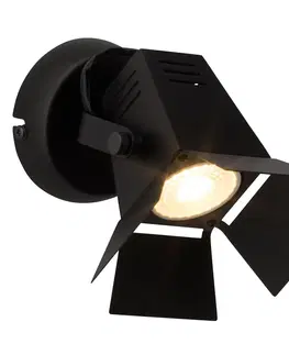 Nástenné svietidlá Brilliant Technicky pôsobiace nástenné LED Movie čierne