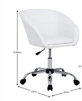 Kancelárske stoličky KONDELA Lener kancelárske kreslo biela / chróm