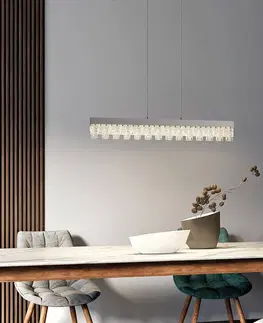 Závesné svietidlá Lucande Lucande Bayano závesné LED svietidlo s krištáľmi