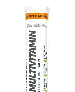 Komplexné vitamíny Multivitamín šumivé tablety - Biotech USA 20 tbl. Orange