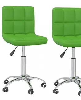 Jedálenské zostavy Otočná jedálenská stolička 2 ks umelá koža / chróm Dekorhome Zelená