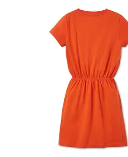 Dresses Džersejové šaty, kombinácia sivej s melírom a oranžovej