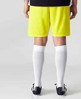 nohavice Futbalové šortky pre dospelých F100 žlté