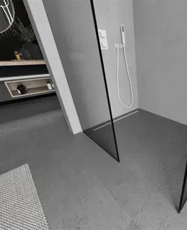 Sprchové dvere MEXEN/S - Kioto Sprchová zástena Walk-in 150 x 120 cm, čierny vzor, biela 800-150-202-20-70-120