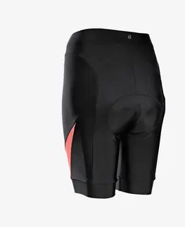 nohavice Dámske cyklistické šortky Discover čierno-koralové