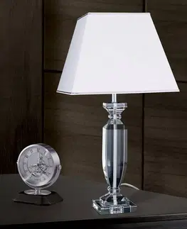 Stolové lampy Orion Stolná lampa Pohár s krištáľmi chróm/biela