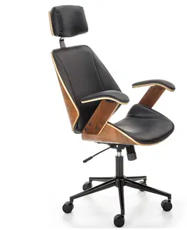 Kancelárske stoličky HALMAR Ignazio kancelárske kreslo s podrúčkami orech / čierna