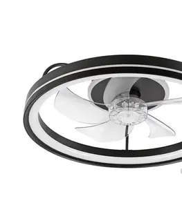 Ventilátory  LED Stropné svietidlo s látorom FARGO LED/37W/230V čierna + DO 