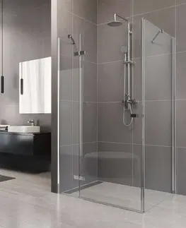 Sprchovacie kúty MEREO - Sprchový kút, Novea, obdĺžnik, 110x80 cm, chróm ALU, sklo Číre, dvere ľavé a pevný diel CK10514ZL