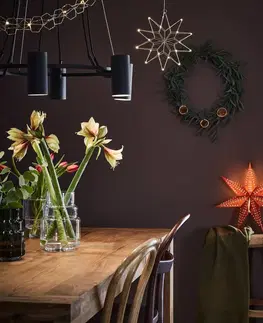 Vianočné svetelné hviezdy Markslöjd Visiaca hviezda Embla Ø 45cm zamatový vzhľad hnedá