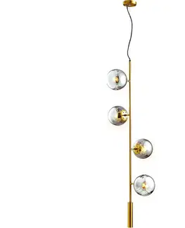 Svietidlá Eurolamp Luster na lanku 4xE27/10W/230V zlatá 