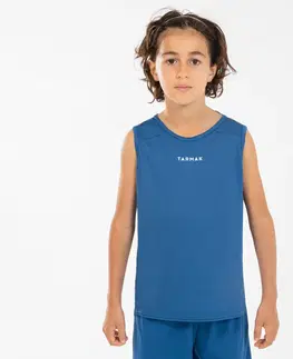 dresy Detské basketbalové tielko/tričko bez rukávov T100 modré