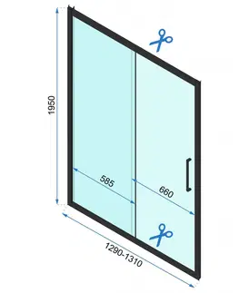Sprchovacie kúty REA/S - Sprchový kút s posuvnými dverami Rapid Slide 130 a pevnou stenou 80 KPL-09862