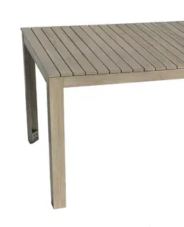 Stolčeky DEOKORK Záhradný stôl obdĺžnikový CHESTERFIELD (sivá patina)