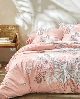 Bavlnené Posteľná bielizeň Elyse, bavlna, s potlačou kvetín a palmových listov