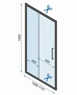 Sprchové dvere REA/S - Sprchová kabína Rapid Slide Chrome Dvere: 130 x Sprchová zástena: 90 KPL-09110