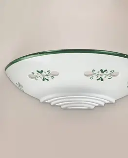 Nástenné svietidlá Cremasco Nástenné svetlo Bassano keramika prisadené zelené