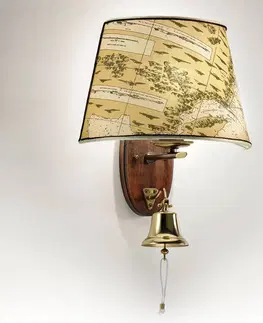 Nástenné svietidlá Cremasco Nástenné svietidlo Nautica 46cm s lodným zvončekom