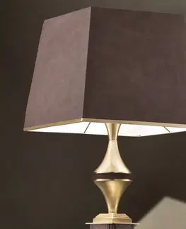 Stojacie lampy Masiero Stojaca lampa Darshan s hnedým koženým krytom