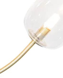 Zavesne lampy Klasická závesná lampa zlatá so sklom 12 svetiel - Elien