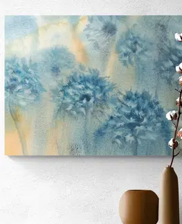 Obrazy kvetov Obraz modrá púpava v akvarelovom prevedení