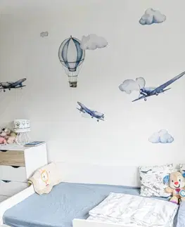 Nálepky na stenu Nálepky na stenu pre deti - Retro lietadlá a balóny