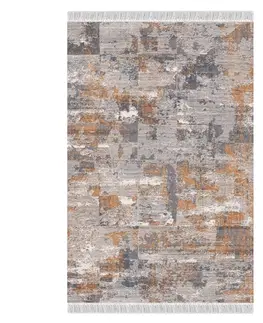 Koberce a koberčeky KONDELA Madala obojstranný koberec 80x150 cm vzor / hnedá