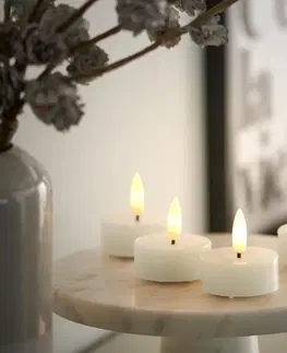 Lighting Čajové sviečky z pravého vosku s LED, 4 ks, krémovobiele