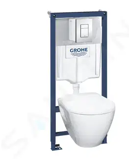 Kúpeľňa GROHE - Solido Set predstenovej inštalácie, klozetu Bau Ceramic a dosky softclose, tlačidlo Skate Cosmopolitan, chróm 38528SET-KH
