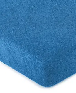 Plachty 4Home froté prestieradlo tmavo modrá, 90 x 200 cm