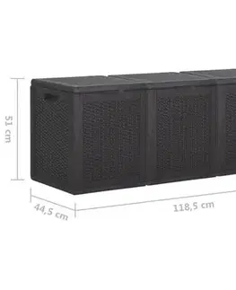 Záhradné úložné boxy Záhradný úložný box polypropylén Dekorhome 118,5x44,5x51 cm