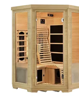 Bývanie a doplnky Juskys Infračervená sauna / tepelná kabína Aalborg s triplexným vykurovacím systémom a drevom Hemlock