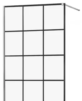 Sprchové dvere MEXEN/S - KIOTO Sprchová zástena WALK-IN 110x200 cm 8 mm, chróm, čierny vzor 1 800-110-101-01-77