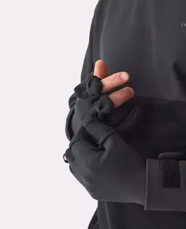 rukavice Rybárske rukavice 500 thermo neoprén 1 mm čierne s 3 odopínateľnými prstami