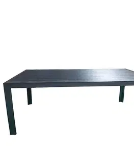 Terasový nábytok Stôl Douglas čierny s vrchnou doskou z polywoodu 205x90 cm