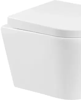 Záchody MEXEN/S - Rico Závesná WC misa Rimless vrátane sedátka s slow, Duroplast, biela 30720200
