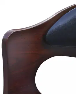 Barové stoličky Barové stoličky 2 ks umelá koža / drevo / kov Dekorhome Čierna